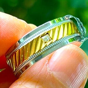 Edforce Gold and Silver Men's Ring steel size 12